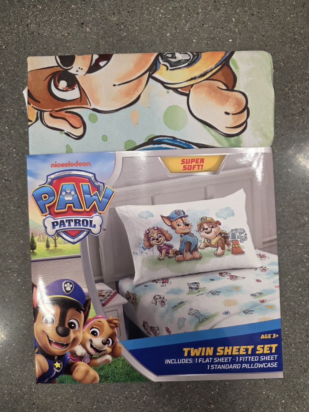 PAW Patrol Twin Sheet Set - Kids Bedding in White and Blue